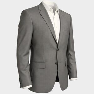 SAKS - ERMENEGILDO ZEGNA Mens Blazer Sport Coat Two Button Jacket Gray Wool 44R